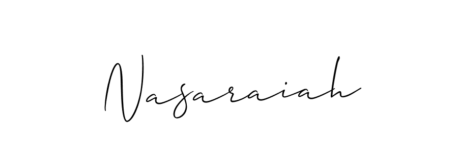 if you are searching for the best signature style for your name Nasaraiah. so please give up your signature search. here we have designed multiple signature styles  using Allison_Script. Nasaraiah signature style 2 images and pictures png