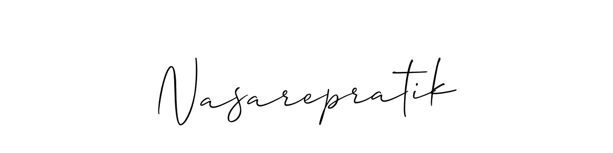 It looks lik you need a new signature style for name Nasarepratik. Design unique handwritten (Allison_Script) signature with our free signature maker in just a few clicks. Nasarepratik signature style 2 images and pictures png