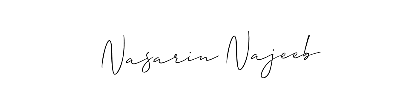Check out images of Autograph of Nasarin Najeeb name. Actor Nasarin Najeeb Signature Style. Allison_Script is a professional sign style online. Nasarin Najeeb signature style 2 images and pictures png