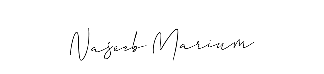 Design your own signature with our free online signature maker. With this signature software, you can create a handwritten (Allison_Script) signature for name Naseeb Marium. Naseeb Marium signature style 2 images and pictures png