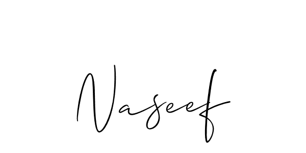 Allison_Script is a professional signature style that is perfect for those who want to add a touch of class to their signature. It is also a great choice for those who want to make their signature more unique. Get Naseef name to fancy signature for free. Naseef signature style 2 images and pictures png