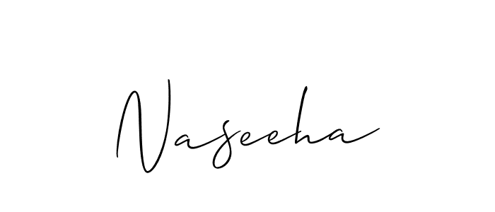 Create a beautiful signature design for name Naseeha. With this signature (Allison_Script) fonts, you can make a handwritten signature for free. Naseeha signature style 2 images and pictures png