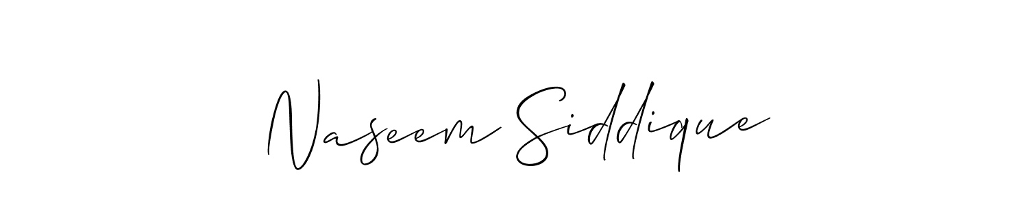 How to make Naseem Siddique name signature. Use Allison_Script style for creating short signs online. This is the latest handwritten sign. Naseem Siddique signature style 2 images and pictures png