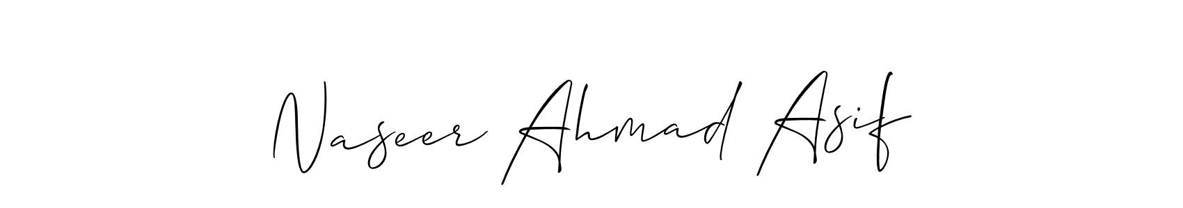 You should practise on your own different ways (Allison_Script) to write your name (Naseer Ahmad Asif) in signature. don't let someone else do it for you. Naseer Ahmad Asif signature style 2 images and pictures png