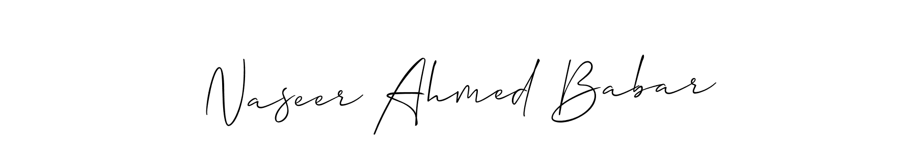 How to make Naseer Ahmed Babar signature? Allison_Script is a professional autograph style. Create handwritten signature for Naseer Ahmed Babar name. Naseer Ahmed Babar signature style 2 images and pictures png