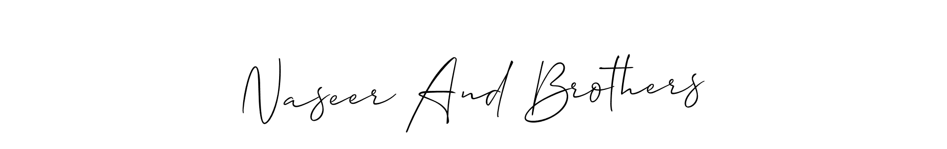 This is the best signature style for the Naseer And Brothers name. Also you like these signature font (Allison_Script). Mix name signature. Naseer And Brothers signature style 2 images and pictures png