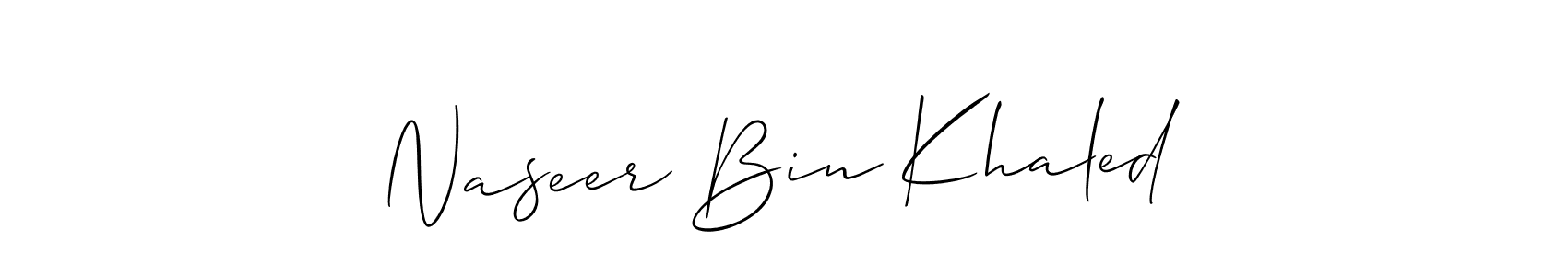 Use a signature maker to create a handwritten signature online. With this signature software, you can design (Allison_Script) your own signature for name Naseer Bin Khaled. Naseer Bin Khaled signature style 2 images and pictures png