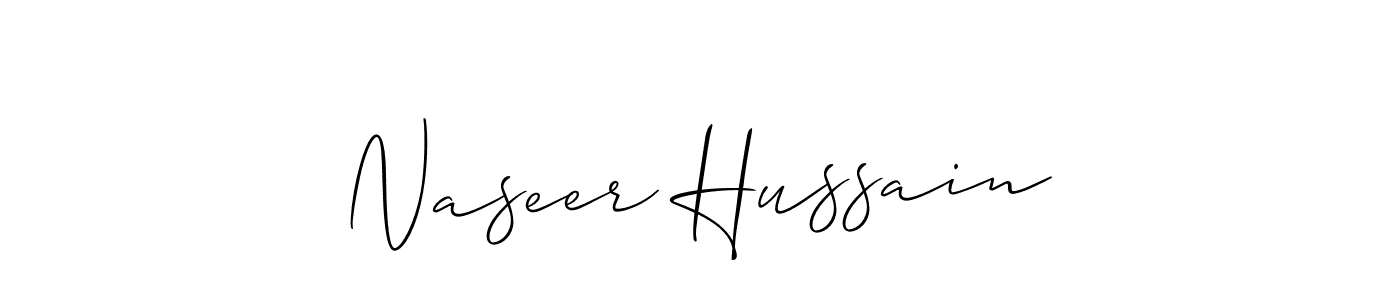 Use a signature maker to create a handwritten signature online. With this signature software, you can design (Allison_Script) your own signature for name Naseer Hussain. Naseer Hussain signature style 2 images and pictures png