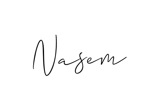 Nasem stylish signature style. Best Handwritten Sign (Allison_Script) for my name. Handwritten Signature Collection Ideas for my name Nasem. Nasem signature style 2 images and pictures png