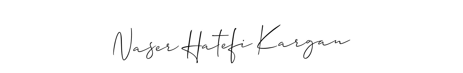 You can use this online signature creator to create a handwritten signature for the name Naser Hatefi Kargan. This is the best online autograph maker. Naser Hatefi Kargan signature style 2 images and pictures png