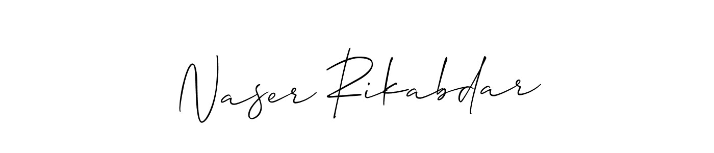 How to make Naser Rikabdar name signature. Use Allison_Script style for creating short signs online. This is the latest handwritten sign. Naser Rikabdar signature style 2 images and pictures png