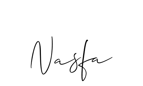 Similarly Allison_Script is the best handwritten signature design. Signature creator online .You can use it as an online autograph creator for name Nasfa. Nasfa signature style 2 images and pictures png