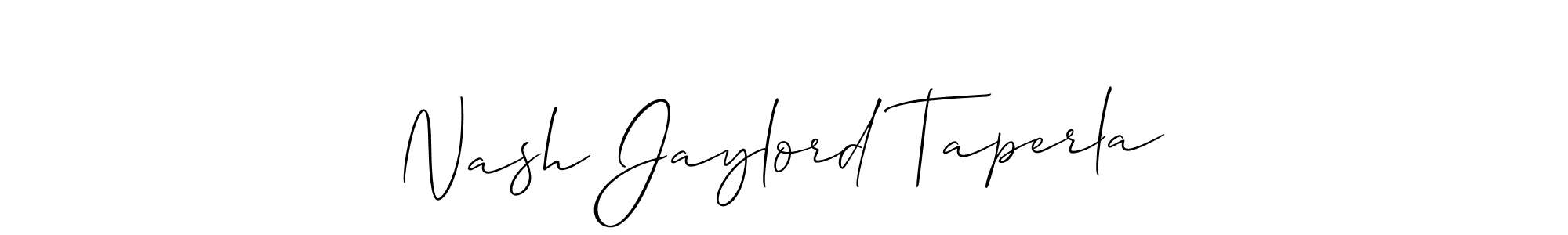 Nash Jaylord Taperla stylish signature style. Best Handwritten Sign (Allison_Script) for my name. Handwritten Signature Collection Ideas for my name Nash Jaylord Taperla. Nash Jaylord Taperla signature style 2 images and pictures png