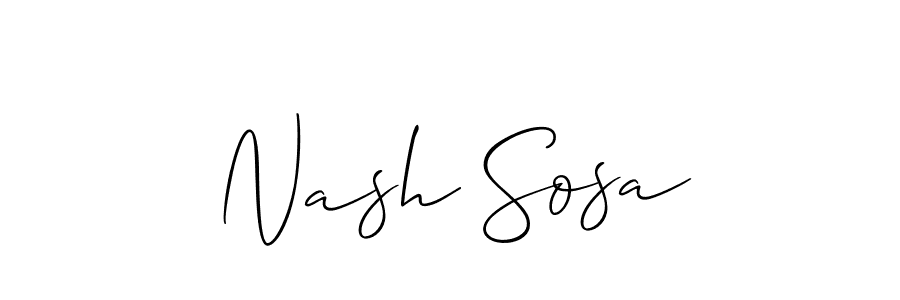 if you are searching for the best signature style for your name Nash Sosa. so please give up your signature search. here we have designed multiple signature styles  using Allison_Script. Nash Sosa signature style 2 images and pictures png
