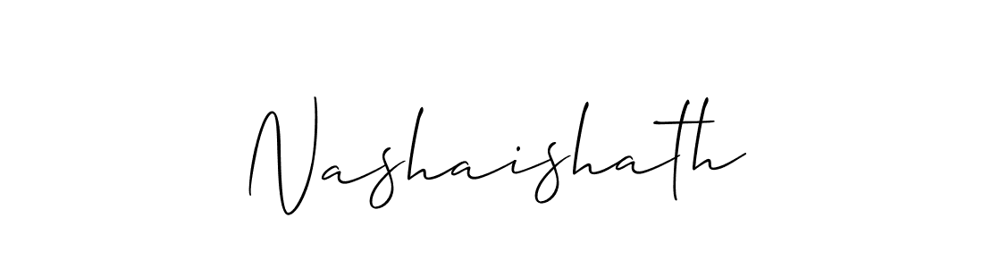 Use a signature maker to create a handwritten signature online. With this signature software, you can design (Allison_Script) your own signature for name Nashaishath. Nashaishath signature style 2 images and pictures png