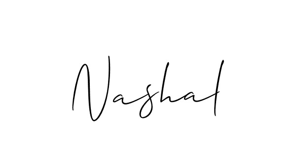 Nashal stylish signature style. Best Handwritten Sign (Allison_Script) for my name. Handwritten Signature Collection Ideas for my name Nashal. Nashal signature style 2 images and pictures png