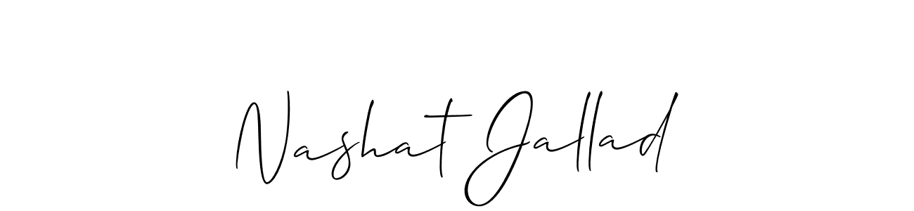 It looks lik you need a new signature style for name Nashat Jallad. Design unique handwritten (Allison_Script) signature with our free signature maker in just a few clicks. Nashat Jallad signature style 2 images and pictures png