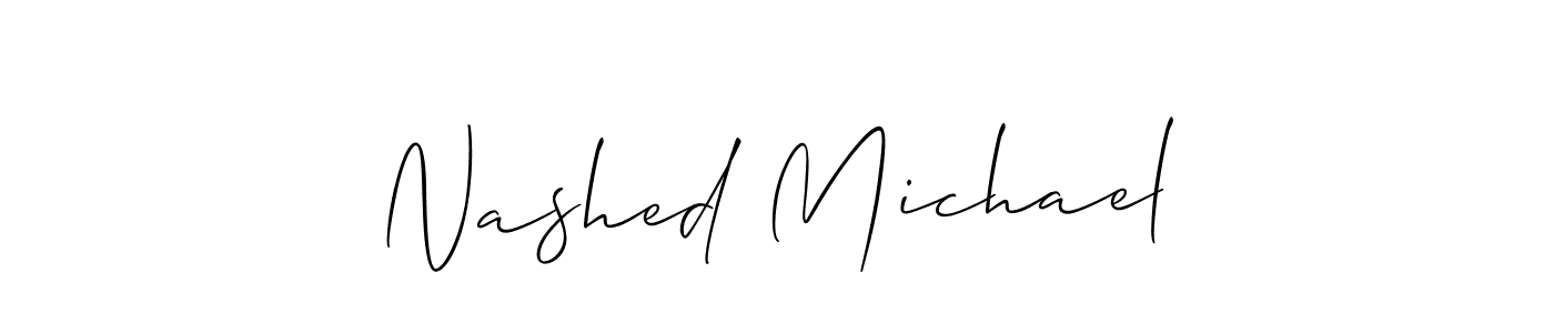 Make a beautiful signature design for name Nashed Michael. With this signature (Allison_Script) style, you can create a handwritten signature for free. Nashed Michael signature style 2 images and pictures png