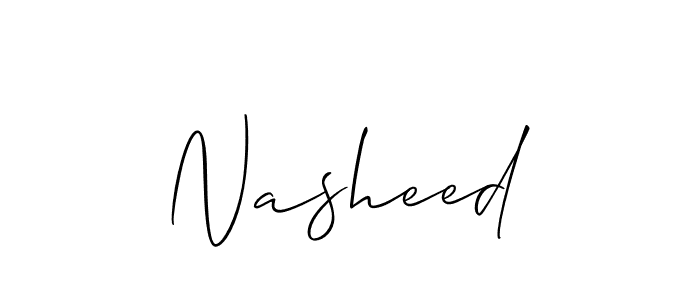 It looks lik you need a new signature style for name Nasheed. Design unique handwritten (Allison_Script) signature with our free signature maker in just a few clicks. Nasheed signature style 2 images and pictures png