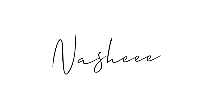 The best way (Allison_Script) to make a short signature is to pick only two or three words in your name. The name Nasheee include a total of six letters. For converting this name. Nasheee signature style 2 images and pictures png