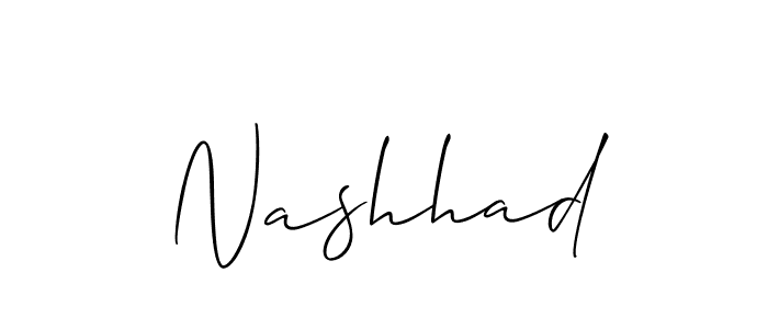 It looks lik you need a new signature style for name Nashhad. Design unique handwritten (Allison_Script) signature with our free signature maker in just a few clicks. Nashhad signature style 2 images and pictures png