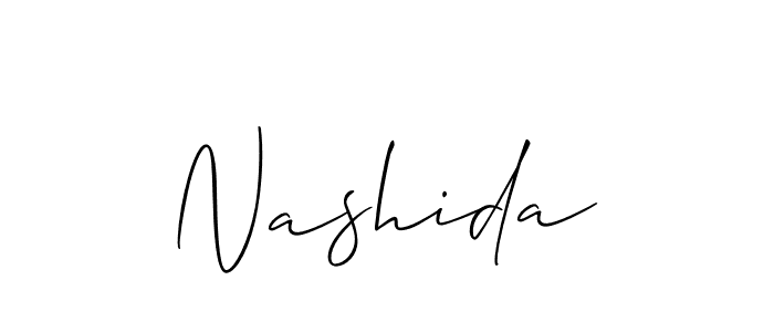 It looks lik you need a new signature style for name Nashida. Design unique handwritten (Allison_Script) signature with our free signature maker in just a few clicks. Nashida signature style 2 images and pictures png