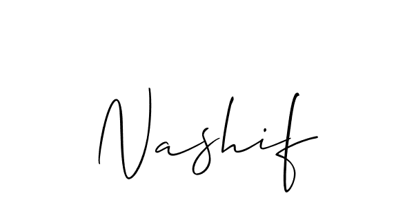 if you are searching for the best signature style for your name Nashif. so please give up your signature search. here we have designed multiple signature styles  using Allison_Script. Nashif signature style 2 images and pictures png