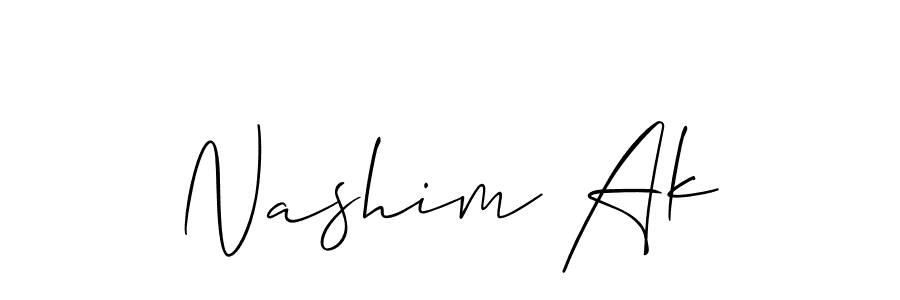 Make a beautiful signature design for name Nashim Ak. Use this online signature maker to create a handwritten signature for free. Nashim Ak signature style 2 images and pictures png
