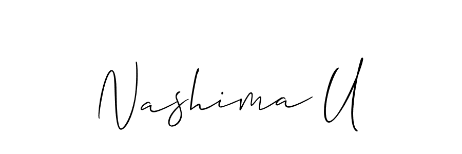 You should practise on your own different ways (Allison_Script) to write your name (Nashima U) in signature. don't let someone else do it for you. Nashima U signature style 2 images and pictures png