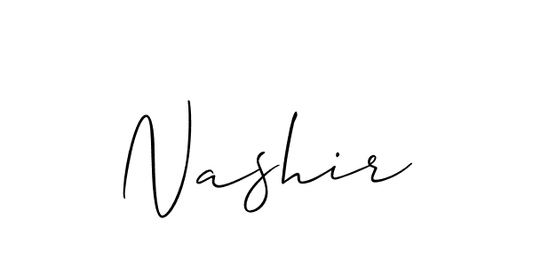 Similarly Allison_Script is the best handwritten signature design. Signature creator online .You can use it as an online autograph creator for name Nashir. Nashir signature style 2 images and pictures png