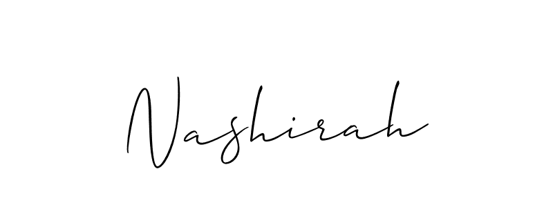 Make a beautiful signature design for name Nashirah. With this signature (Allison_Script) style, you can create a handwritten signature for free. Nashirah signature style 2 images and pictures png