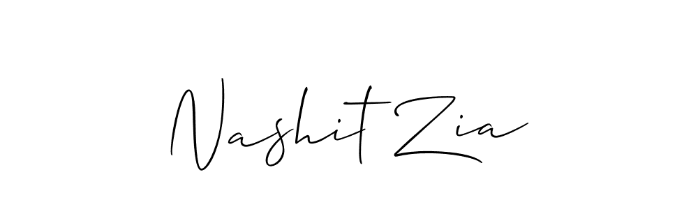 Make a beautiful signature design for name Nashit Zia. With this signature (Allison_Script) style, you can create a handwritten signature for free. Nashit Zia signature style 2 images and pictures png