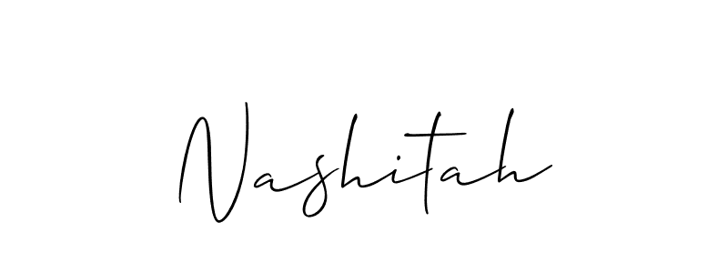 Allison_Script is a professional signature style that is perfect for those who want to add a touch of class to their signature. It is also a great choice for those who want to make their signature more unique. Get Nashitah name to fancy signature for free. Nashitah signature style 2 images and pictures png