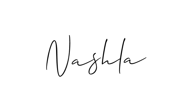 How to make Nashla name signature. Use Allison_Script style for creating short signs online. This is the latest handwritten sign. Nashla signature style 2 images and pictures png