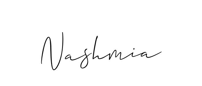 Make a beautiful signature design for name Nashmia. With this signature (Allison_Script) style, you can create a handwritten signature for free. Nashmia signature style 2 images and pictures png