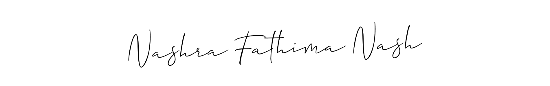 Nashra Fathima Nash stylish signature style. Best Handwritten Sign (Allison_Script) for my name. Handwritten Signature Collection Ideas for my name Nashra Fathima Nash. Nashra Fathima Nash signature style 2 images and pictures png