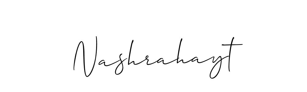 Make a beautiful signature design for name Nashrahayt. With this signature (Allison_Script) style, you can create a handwritten signature for free. Nashrahayt signature style 2 images and pictures png