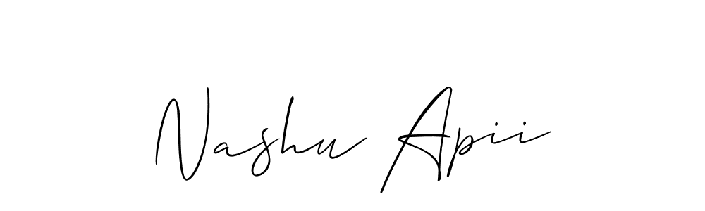 Make a short Nashu Apii signature style. Manage your documents anywhere anytime using Allison_Script. Create and add eSignatures, submit forms, share and send files easily. Nashu Apii signature style 2 images and pictures png