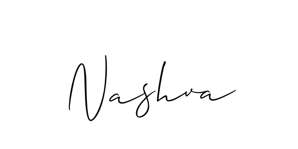 How to make Nashva signature? Allison_Script is a professional autograph style. Create handwritten signature for Nashva name. Nashva signature style 2 images and pictures png