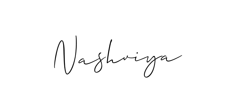 Allison_Script is a professional signature style that is perfect for those who want to add a touch of class to their signature. It is also a great choice for those who want to make their signature more unique. Get Nashviya name to fancy signature for free. Nashviya signature style 2 images and pictures png