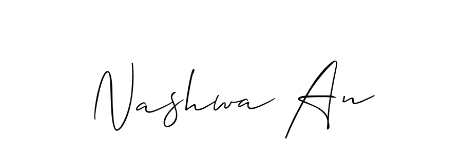 Design your own signature with our free online signature maker. With this signature software, you can create a handwritten (Allison_Script) signature for name Nashwa An. Nashwa An signature style 2 images and pictures png