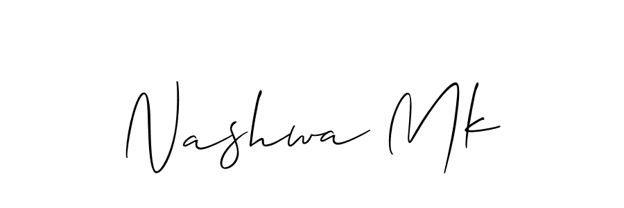 Allison_Script is a professional signature style that is perfect for those who want to add a touch of class to their signature. It is also a great choice for those who want to make their signature more unique. Get Nashwa Mk name to fancy signature for free. Nashwa Mk signature style 2 images and pictures png