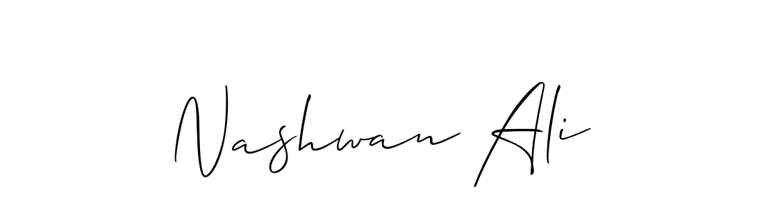 Use a signature maker to create a handwritten signature online. With this signature software, you can design (Allison_Script) your own signature for name Nashwan Ali. Nashwan Ali signature style 2 images and pictures png