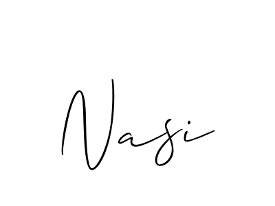 Design your own signature with our free online signature maker. With this signature software, you can create a handwritten (Allison_Script) signature for name Nasi. Nasi signature style 2 images and pictures png