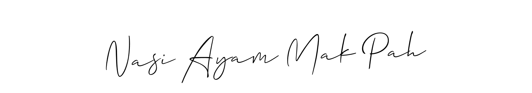 This is the best signature style for the Nasi Ayam Mak Pah name. Also you like these signature font (Allison_Script). Mix name signature. Nasi Ayam Mak Pah signature style 2 images and pictures png