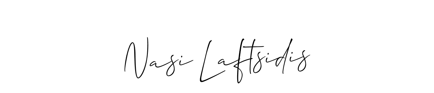Use a signature maker to create a handwritten signature online. With this signature software, you can design (Allison_Script) your own signature for name Nasi Laftsidis. Nasi Laftsidis signature style 2 images and pictures png