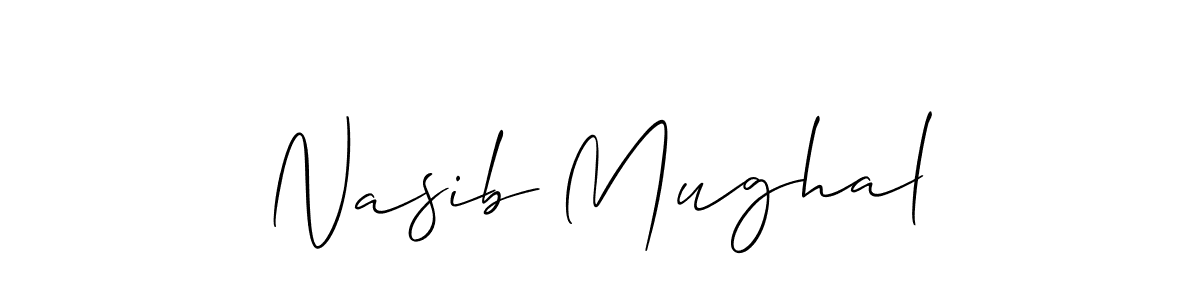 Create a beautiful signature design for name Nasib Mughal. With this signature (Allison_Script) fonts, you can make a handwritten signature for free. Nasib Mughal signature style 2 images and pictures png