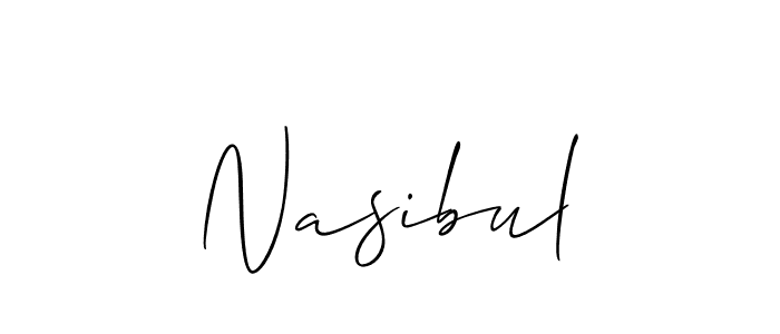 Create a beautiful signature design for name Nasibul. With this signature (Allison_Script) fonts, you can make a handwritten signature for free. Nasibul signature style 2 images and pictures png