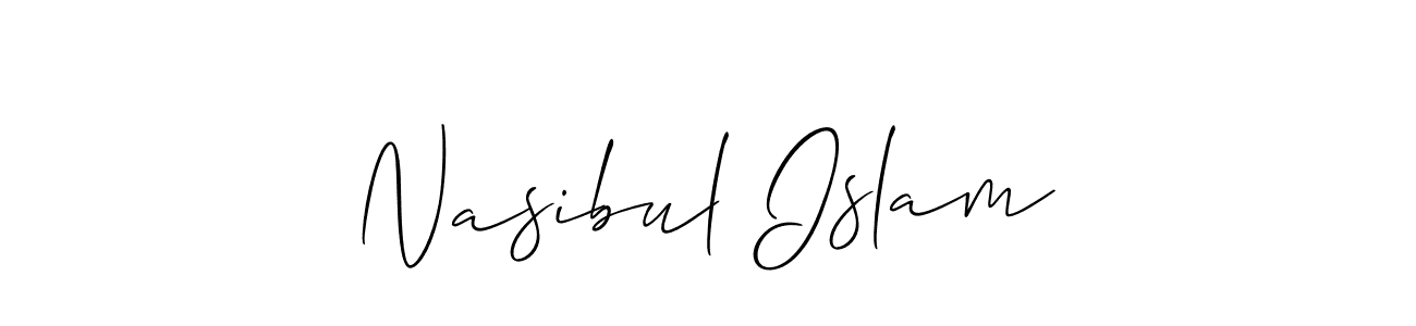 Also You can easily find your signature by using the search form. We will create Nasibul Islam name handwritten signature images for you free of cost using Allison_Script sign style. Nasibul Islam signature style 2 images and pictures png