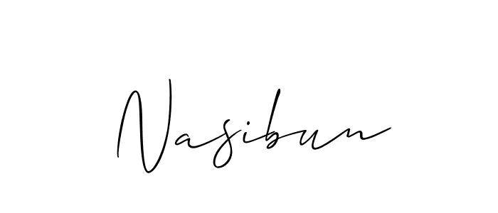 The best way (Allison_Script) to make a short signature is to pick only two or three words in your name. The name Nasibun include a total of six letters. For converting this name. Nasibun signature style 2 images and pictures png